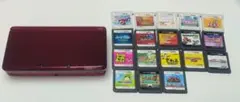 Nintendo 3DS 本体 メタリックレッド ソフト付き 動作確認済み