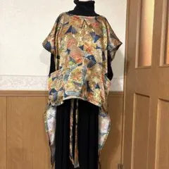 着物リメイク 変形ワンピース(紐付き)