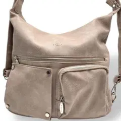 D.KELLY　２WAY　ショルダーバッグ　リュック　グレー 18変形リュック