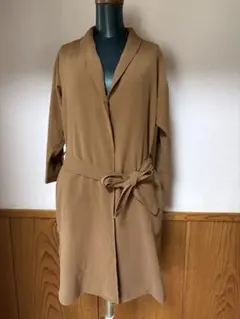 【HK WORKS LONDON】美品ブラウン スプリングコート 羽織り 裏無し