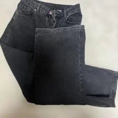 H&M DIVIDED ブラック ストレートデニム 36