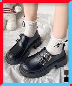 新品 厚底ローファー 美脚 レディース レトロ風ローファー 新作 走れるパンプス