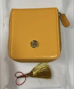 皇居 皇室 菊の御紋 馬蹄型 小銭入れ コインケース 財布 （黄色