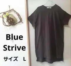 【Blue Strive】ダークブラウン カットソー 半袖Tシャツワンピース