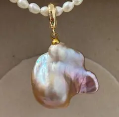 22x24バロックパール 淡水真珠 大粒 ペンダントトップ ネックレス