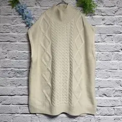 【超美品】ニコアンド ニット ベスト ハイネック アイボリー