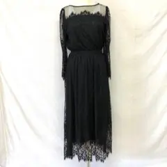 タグ付 ロペピクニック チュール＆レースワンピース パーティドレス 38 黒