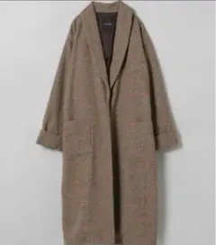 美品　ジーナシス チェックロングコート