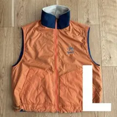 Paradiso ゴルフベスト リバーシブル オレンジ ネイビー Lサイズ
