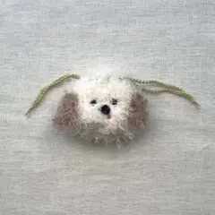 犬 イヤホンケース 巾着 編み物