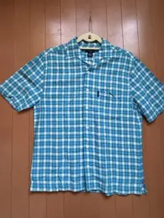 GUESS Jeans リネン混 チェックシャツ 半袖 Sのサムネイル