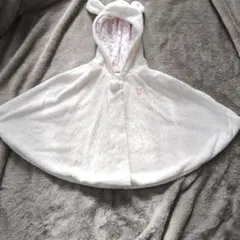 ベビーポンチョ ホワイト 70-80cm ミキハウス