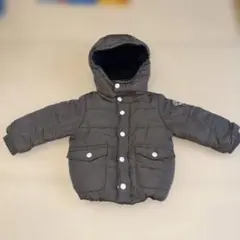 プティマイン　グレー フード付き ダウンコート