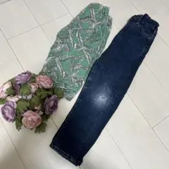 ハーフパンツとデニムロングパンツ2点セット