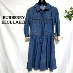 BURBERRY BLUE LABEL　デニムワンピース　36　美品　チェック