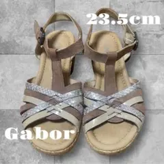 未使用級 Gabor ガボール ストラップ サンダル キャメル ４のサムネイル