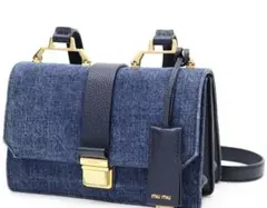 MIU MIU マドラス デニム ショルダーバッグ