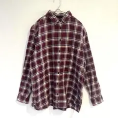 【ユニクロ】ネルシャツ ボタンシャツ チェック柄 長袖 綿100％ カジュアルL