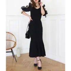 ROYAL PARTY ラッフルスリーブマーメイドワンピース