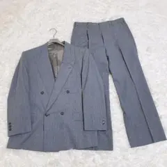 【極美品】ヴィンテージ ダブルスーツ ライトグレー M 菅田将暉 背抜き 春夏