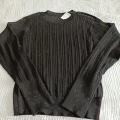 値下げ タグ付き discoat ラメ入りシアーカットソー ブラック フリー