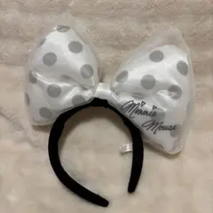 東京ディズニーリゾート ミニーマウス カチューシャ　デカリボン　白