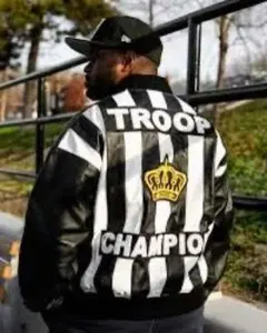 WORLD OF TROOP Jacket Black×White XXL