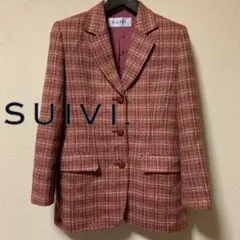 【美品】SUIVI. ツイード3Bテーラードジャケット