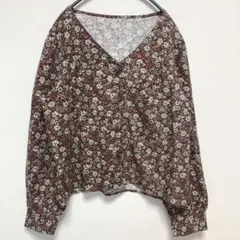 レトロガール　ブラウス　トップス　レディース　花柄　秋冬物