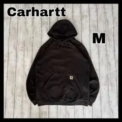 Carhartt スウェットパーカー　プルオーバー　刺繍ロゴ　ブラック　Mのサムネイル