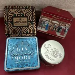 MAXIM'Sパリ モロゾフ L'OCCITANE イラスト付き収納缶4缶セット