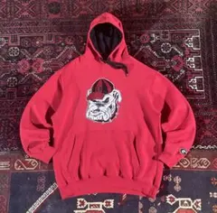 r*2様 USA古着 カレッジロゴ プルオーバー パーカー レッド XL