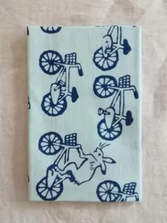 手ぬぐい　かまわぬ　( 鳥獣戯画　自転車 )　てぬぐい　手拭い　　新品のサムネイル