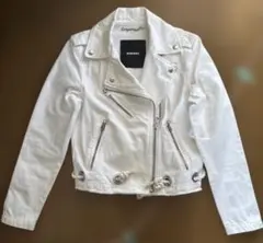 DIESEL デニム ホワイト ライダースジャケット S archive
