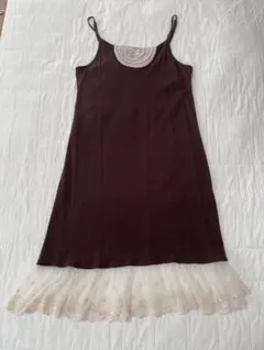 フランシュリッペ　レース装飾 キャミソール ブラウン美品のサムネイル