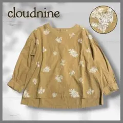 cloudnine 花刺繍風 ブラウス 綿100％ ゆったり 北欧風 ナチュラルのサムネイル