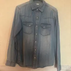 GU〇デニム長袖シャツ