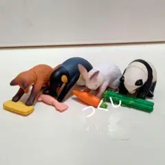 ガチャ もっと、お納めください。4点 パンダ キツネ うさぎ ペンギン