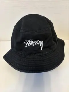 Stussy ブラック バケットハット SMサイズ
