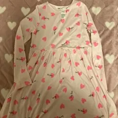 H&M ハート柄 長袖ワンピース 135/140