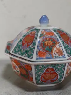 【Happy❀様専用】蓋つき煮物椀 八角形 多色花柄