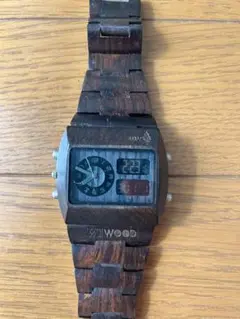 WEWOOD 木製デジタル腕時計 ダークブラウン