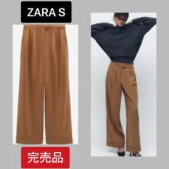 ●ZARA●ザラ●WIDE-LEGパンツロールアップヘムワイドレッグパンツ●