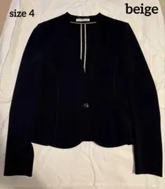 【beige】ノーカラージャケット テーラードジャケット