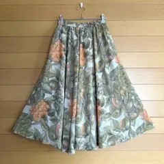 社交ダンス レッスンウェア 練習着 フルーツ柄 フレアスカート シアー 総ゴム