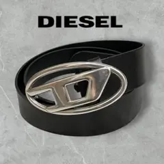 極美品 DIESEL ディーゼル 本革ベルト シルバー ブラック y2k 00s