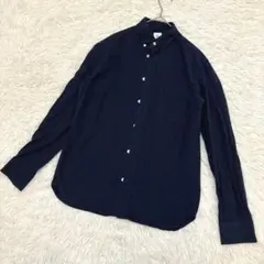 H&M　長袖シャツ (EUR XS) 　濃紺　綿100　レギュラーフィット　無地