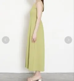 ライトグリーン キャミワンピース マキシ丈