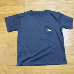 無印　刺繍入りポケット 半袖Tシャツ 130サイズ チャコールグレー