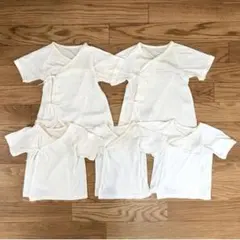 新生児肌着セット 5枚セット バースデイ 短肌着3枚 コンビ肌着2枚 50 60